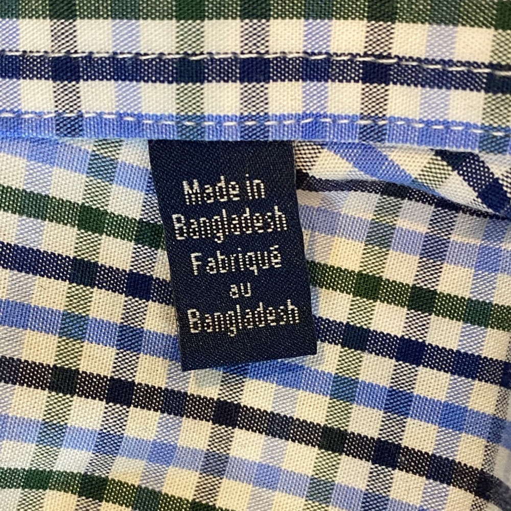 Tommy Hilfiger Blue Gingham Cotton‎ Dress Shirt Office US L - Picture 11 of 16